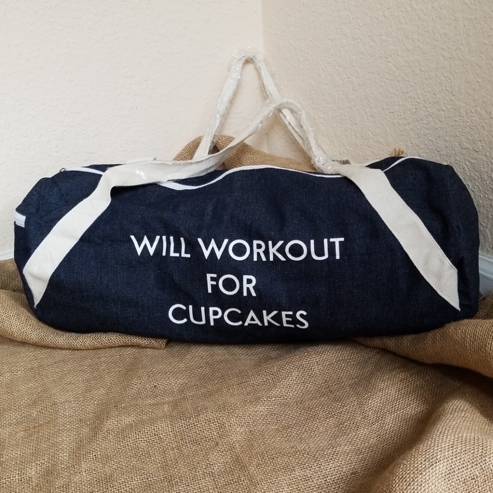 Private Party Denim Gym Bag Workout for Cupcakes
